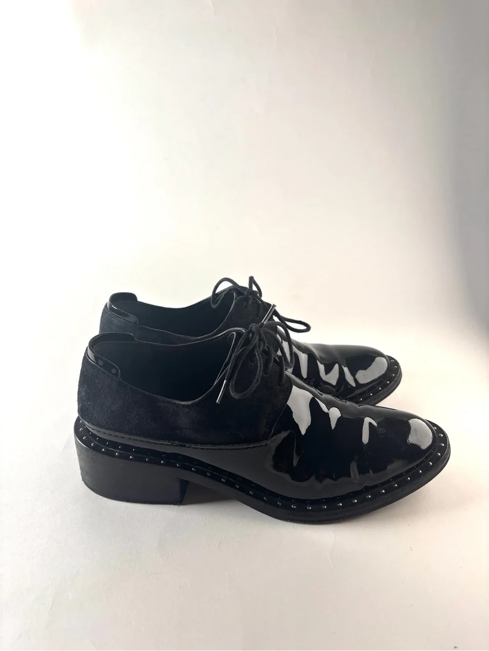 Vintage 3.1 Phillip Lim Patent Leather & Suede Black Oxford Shoes